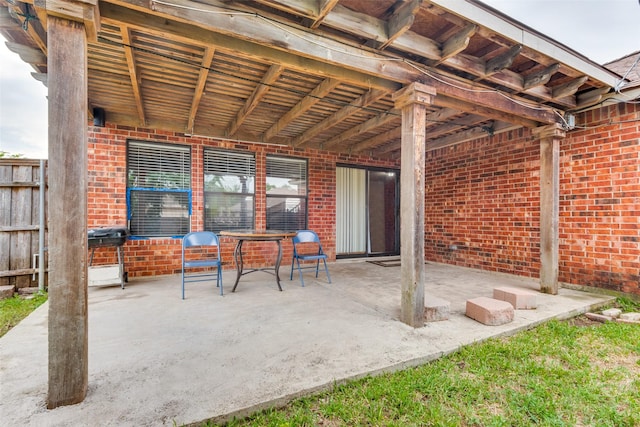 view of patio featuring area for grilling