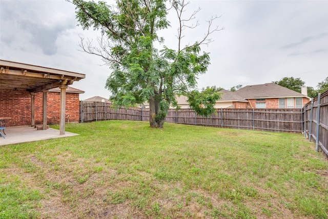 view of yard with a patio