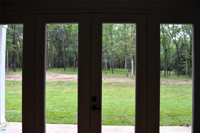 doorway featuring french doors