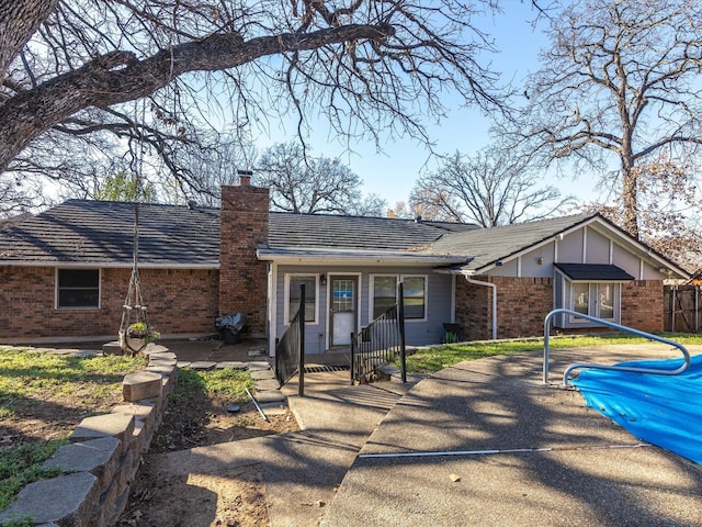 view of single story home