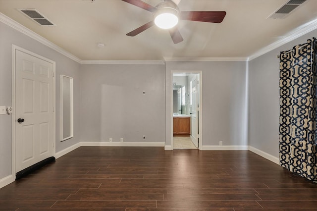 2204 Stonepark Pl, Mckinney, TX 75071 - empty room featuring crown molding, visible vents, and wood finished floors