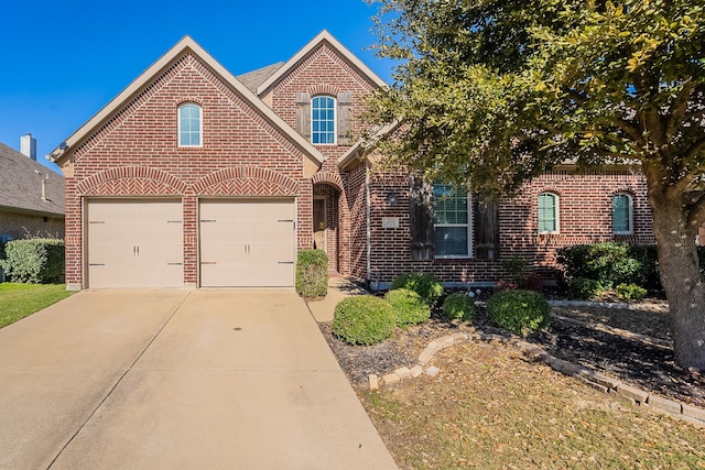 view of front of house with a garage