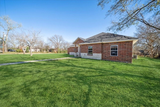 view of property exterior featuring a yard