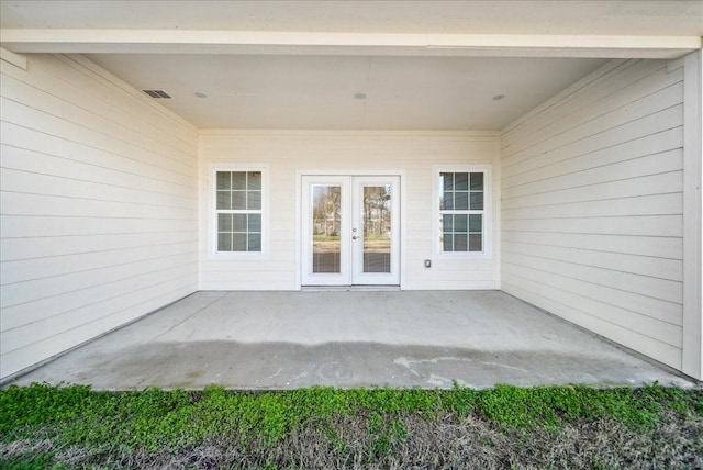 view of patio / terrace featuring french doors