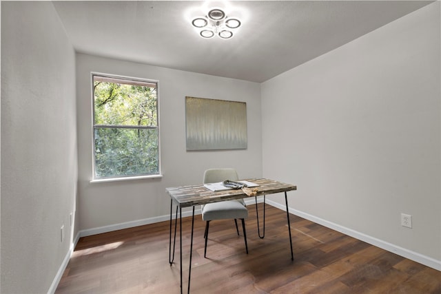 office with hardwood / wood-style floors