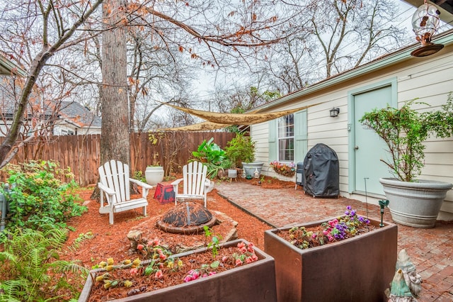 view of patio / terrace with a grill