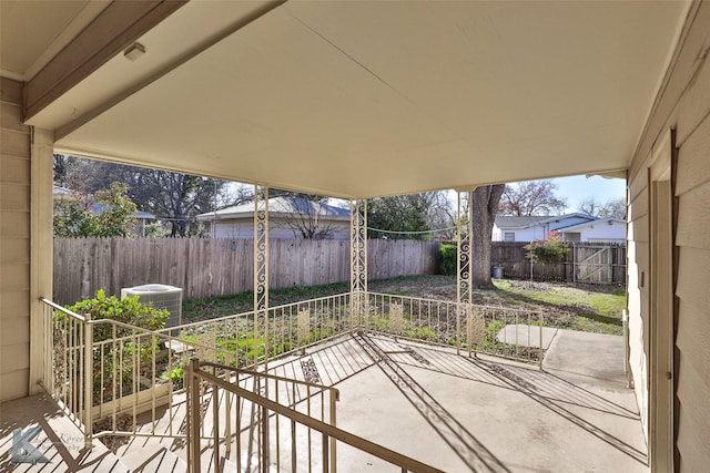 view of patio featuring central air condition unit