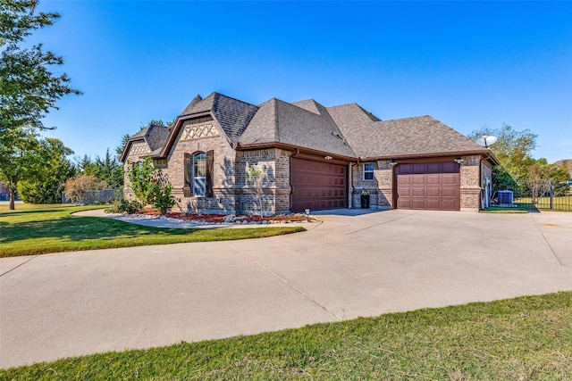 view of front facade featuring a garage and a front yard