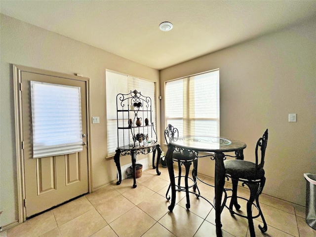 view of tiled dining room