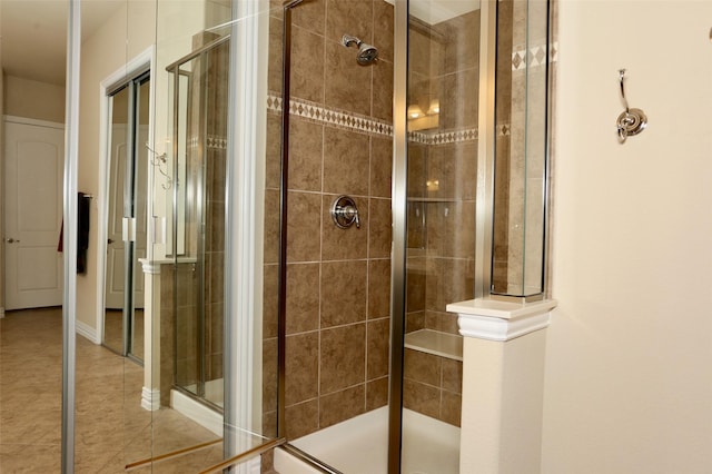 bathroom featuring an enclosed shower