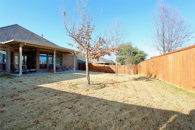 view of yard featuring a patio