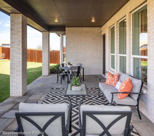 view of patio / terrace featuring outdoor lounge area