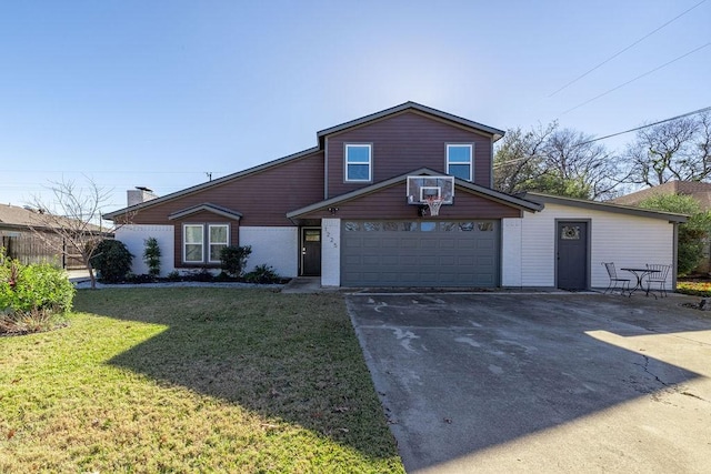 front facade with a front yard