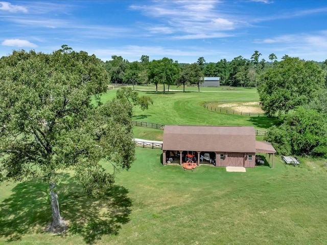 drone / aerial view featuring a rural view