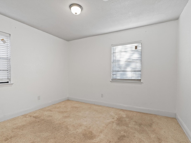 spare room with plenty of natural light and light carpet