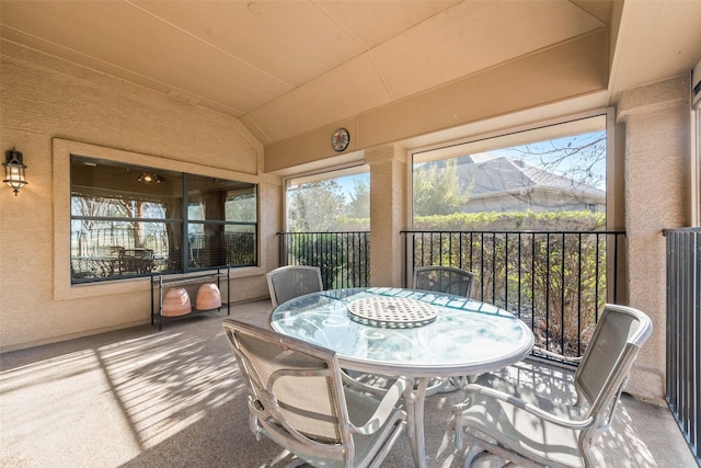 10104 Southpoint Ct, Denton, TX 76207 - sunroom / solarium with vaulted ceiling and outdoor dining space
