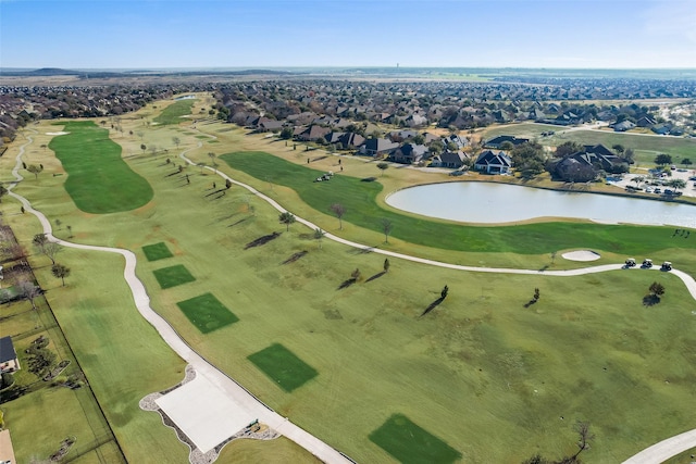 10104 Southpoint Ct, Denton, TX 76207 - aerial perspective of suburban area with a nearby body of water and a golf course