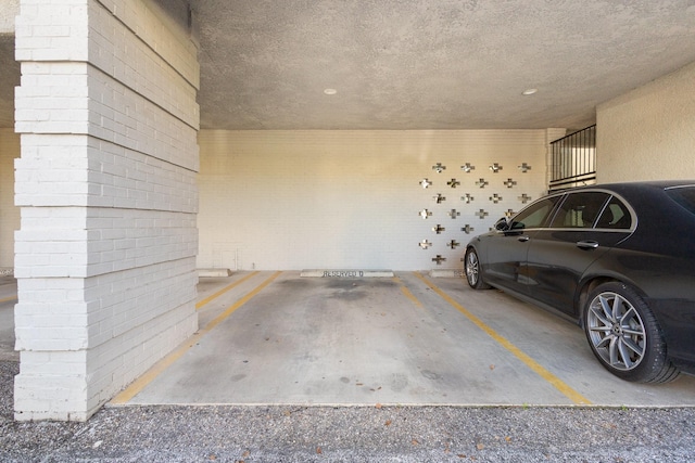 garage with a carport