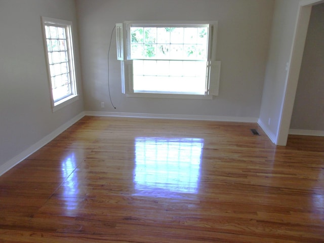 empty room featuring light wood-type flooring