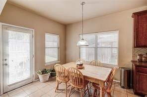 view of tiled dining area