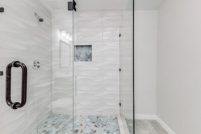 bathroom featuring an enclosed shower