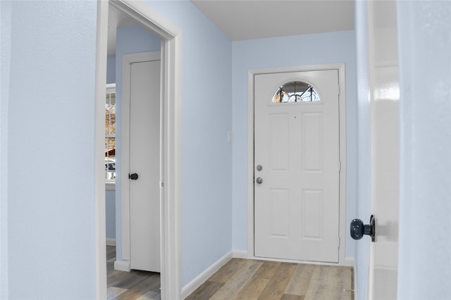 entryway featuring light hardwood / wood-style flooring