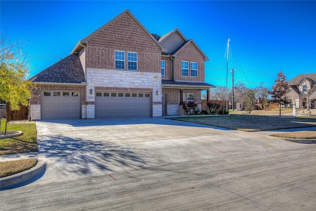 view of front of property featuring a garage