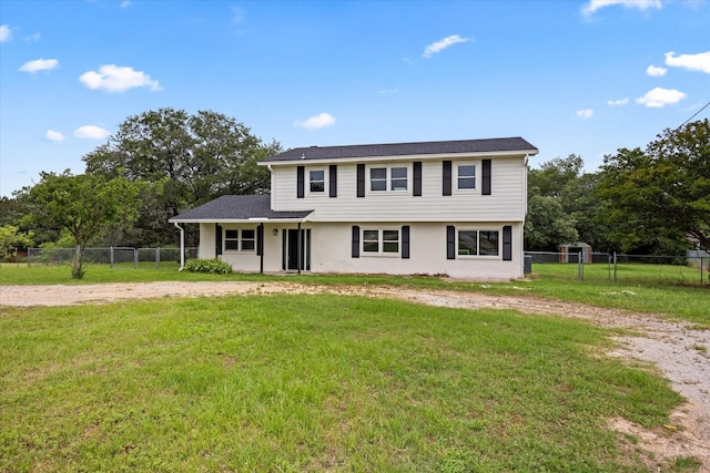 view of front property with a front yard