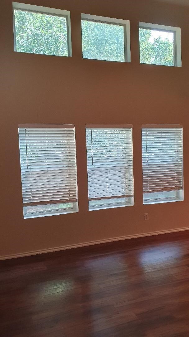 empty room featuring dark hardwood / wood-style floors