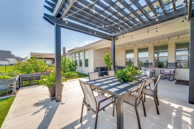 view of patio / terrace with a pergola