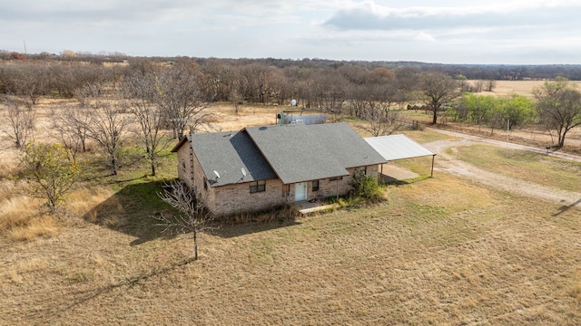 drone / aerial view with a rural view