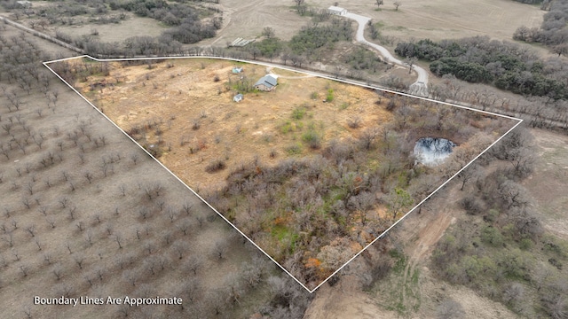 drone / aerial view featuring a rural view