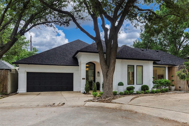 single story home with a garage