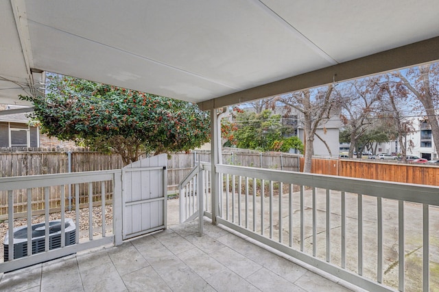 view of patio / terrace featuring central AC unit