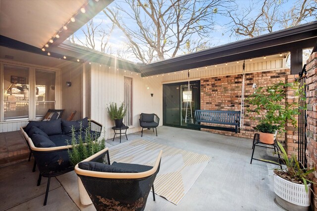 view of patio featuring outdoor lounge area