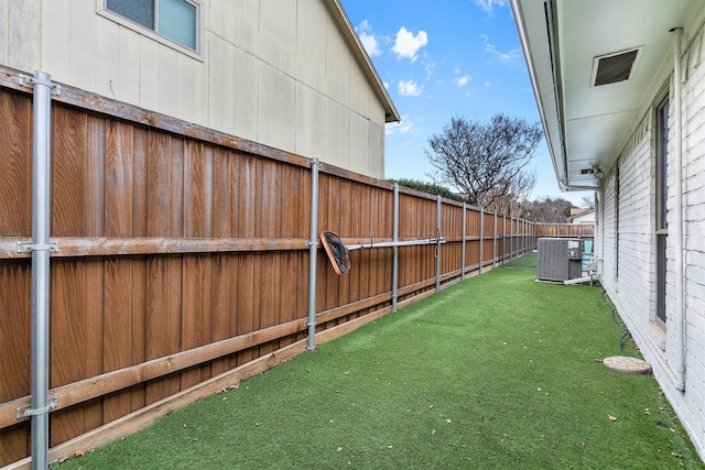 view of yard with cooling unit