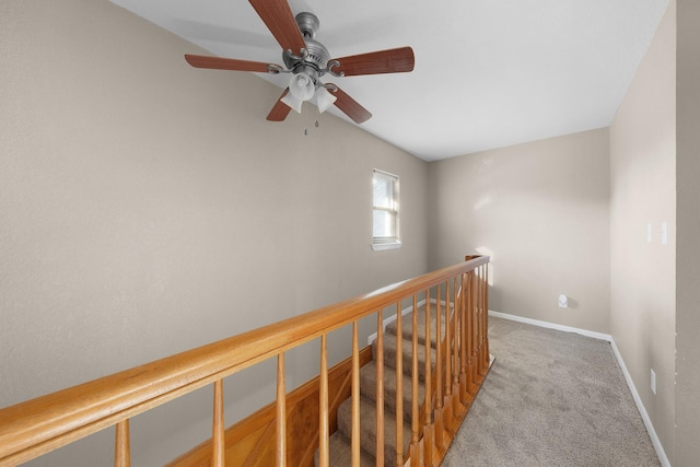 hallway with light carpet