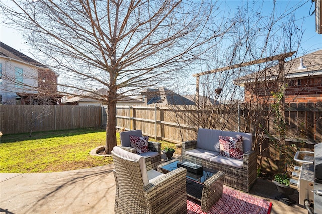 view of patio featuring outdoor lounge area