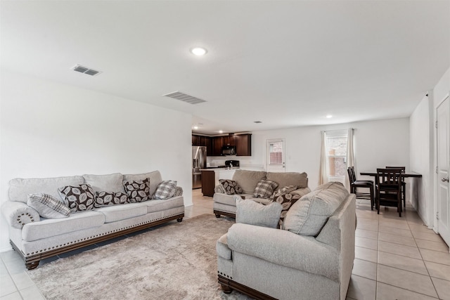 view of tiled living room