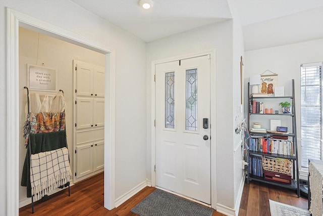 entrance foyer featuring dark hardwood / wood-style floors