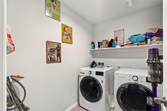 laundry area featuring washer and dryer