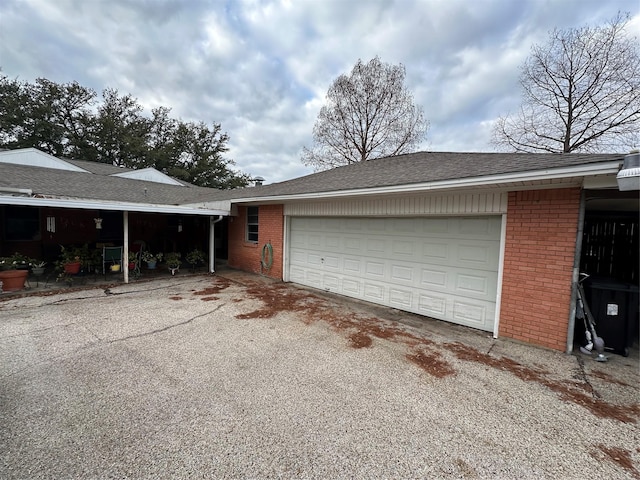 view of garage