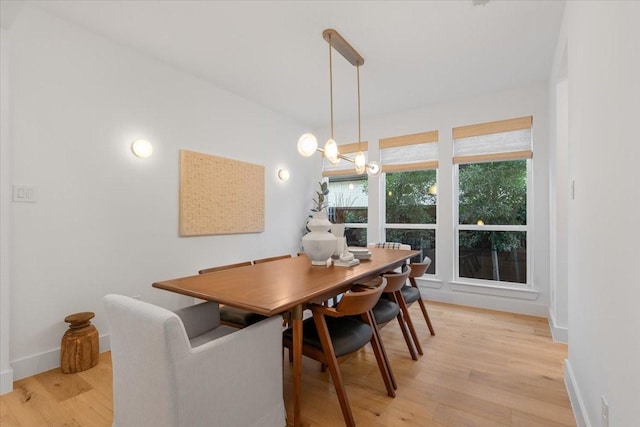 dining area featuring light hardwood / wood-style floors