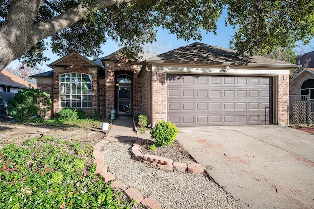 single story home with a garage