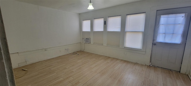 spare room featuring a healthy amount of sunlight and light wood-type flooring