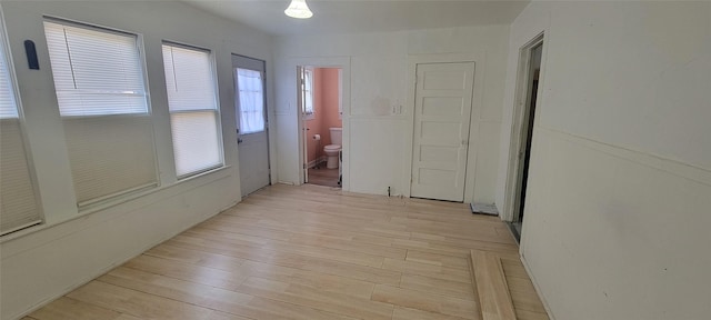 interior space with light hardwood / wood-style floors