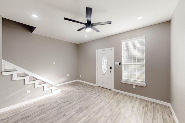 stairway featuring hardwood / wood-style floors