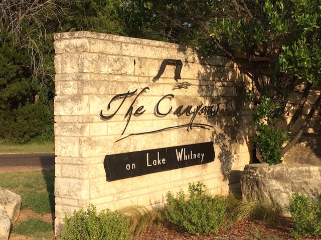 view of community sign