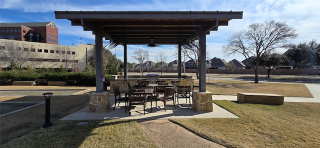 view of community featuring a yard