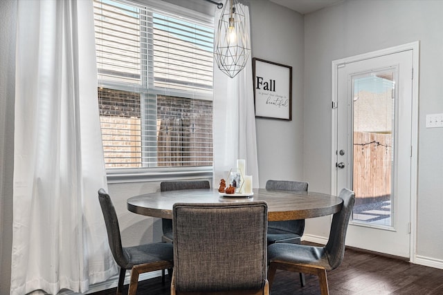 dining room featuring dark wood-type flooring